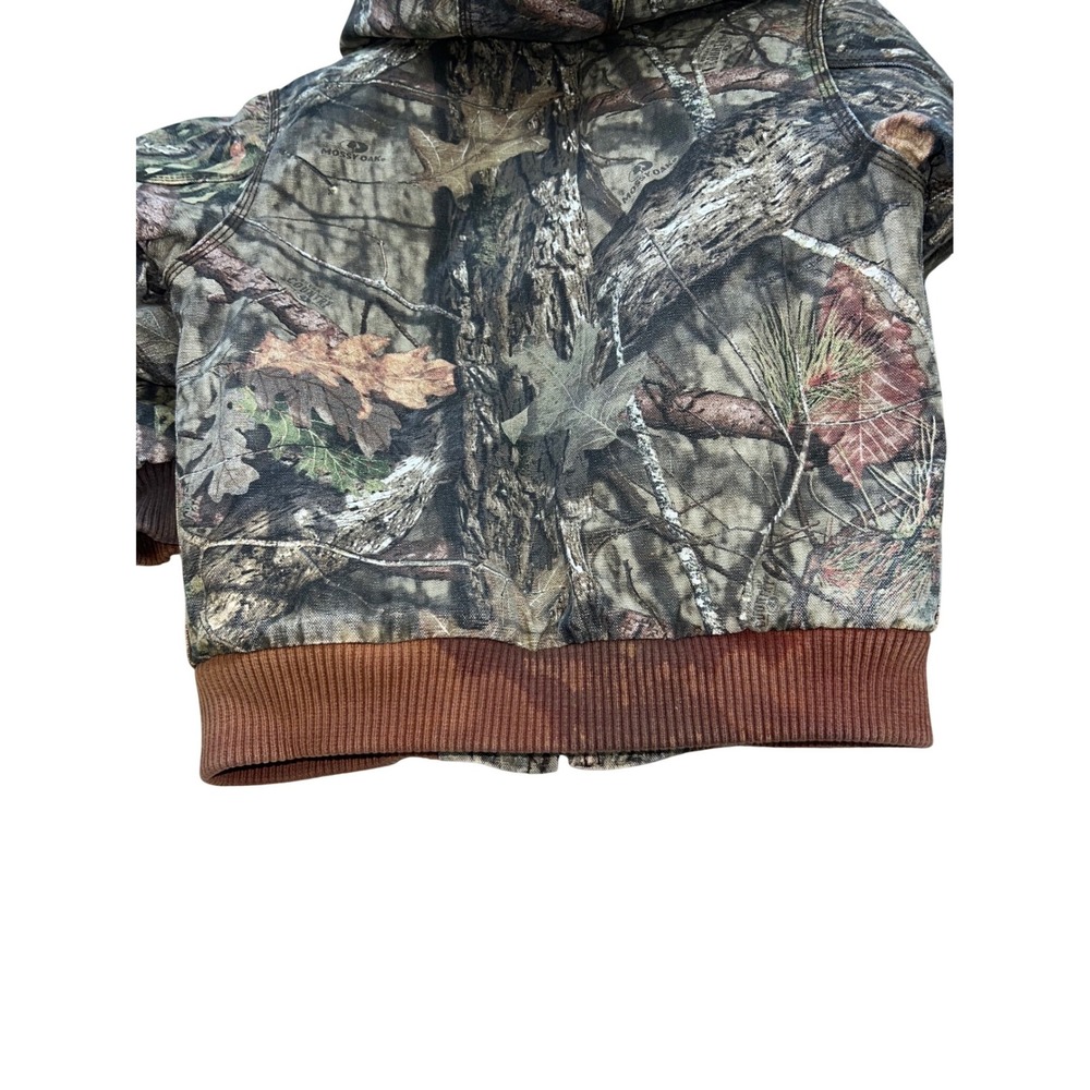 Carhartt Boys Mossy Oak Camo Hooded Duck Canvas Quilted Lined Jacket Size XS 6 - Picture 5 of 7